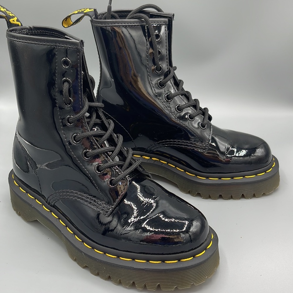 Dr‎ Martens 1460 patent leather boots platforms - Picture 4 of 5